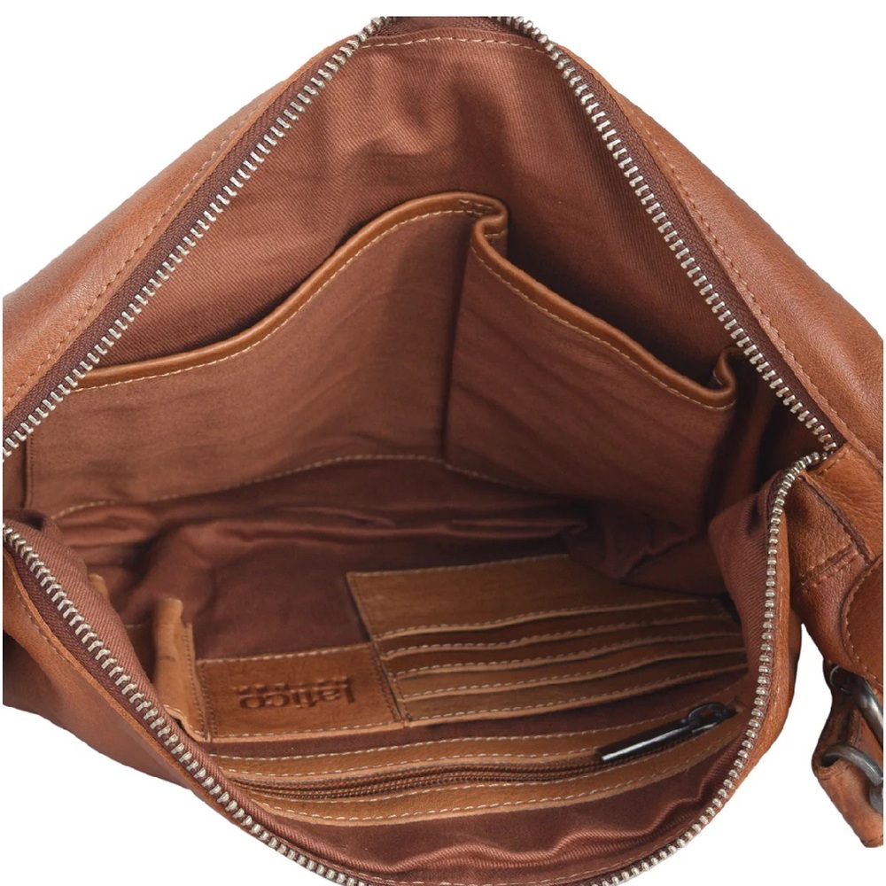 NEW LATICO LEATHER ~ CALLIE SLING/CROSSBODY BAG WITH TWO SIDE ZIPPER POCKETS